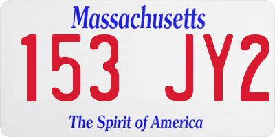 MA license plate 153JY2