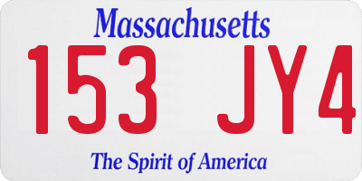 MA license plate 153JY4