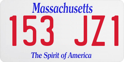 MA license plate 153JZ1