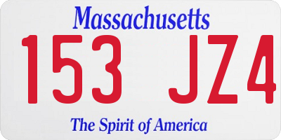MA license plate 153JZ4