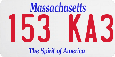 MA license plate 153KA3
