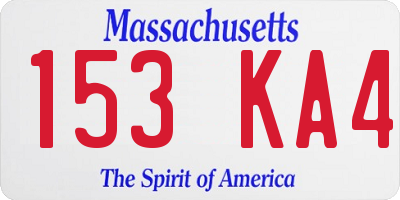 MA license plate 153KA4