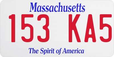 MA license plate 153KA5
