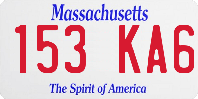 MA license plate 153KA6