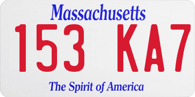 MA license plate 153KA7