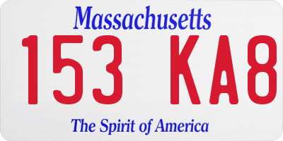 MA license plate 153KA8
