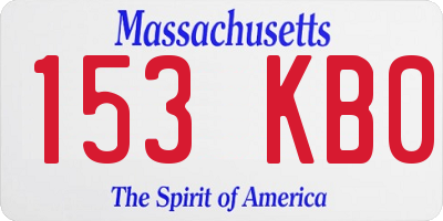 MA license plate 153KB0