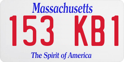 MA license plate 153KB1