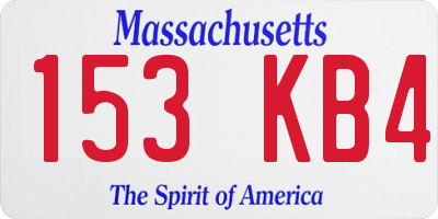MA license plate 153KB4