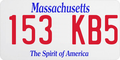 MA license plate 153KB5