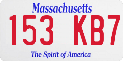 MA license plate 153KB7