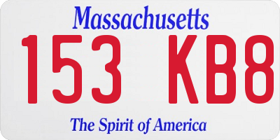 MA license plate 153KB8