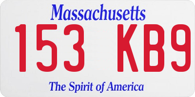 MA license plate 153KB9