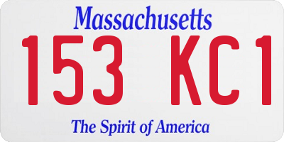 MA license plate 153KC1