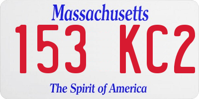 MA license plate 153KC2