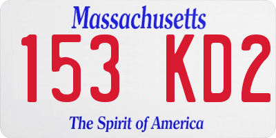 MA license plate 153KD2