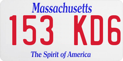 MA license plate 153KD6