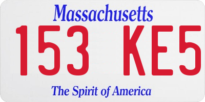 MA license plate 153KE5