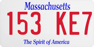MA license plate 153KE7