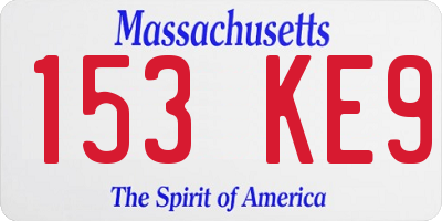 MA license plate 153KE9
