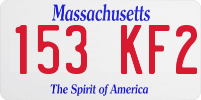 MA license plate 153KF2