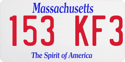 MA license plate 153KF3