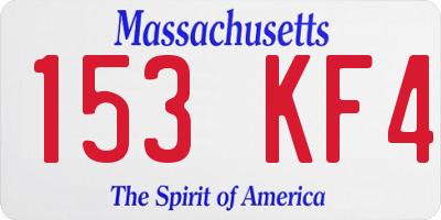 MA license plate 153KF4