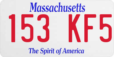 MA license plate 153KF5