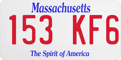 MA license plate 153KF6