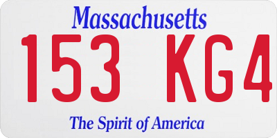 MA license plate 153KG4