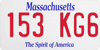 MA license plate 153KG6