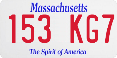MA license plate 153KG7