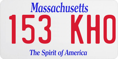 MA license plate 153KH0