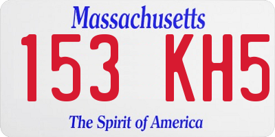MA license plate 153KH5
