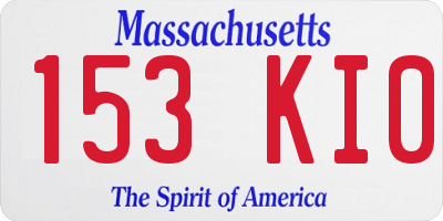 MA license plate 153KI0