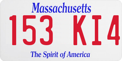 MA license plate 153KI4