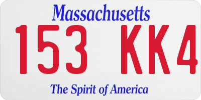 MA license plate 153KK4