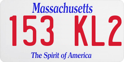 MA license plate 153KL2