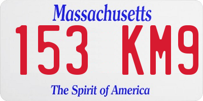 MA license plate 153KM9