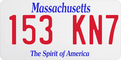 MA license plate 153KN7