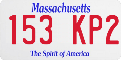 MA license plate 153KP2