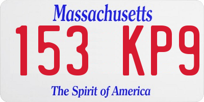 MA license plate 153KP9