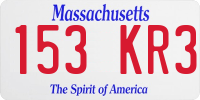 MA license plate 153KR3