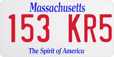 MA license plate 153KR5
