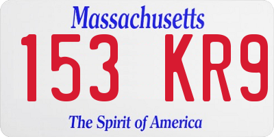 MA license plate 153KR9
