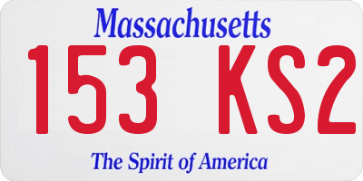 MA license plate 153KS2