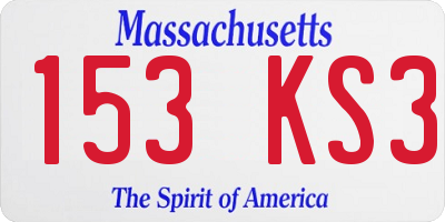 MA license plate 153KS3