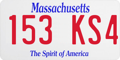 MA license plate 153KS4