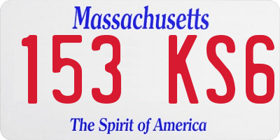 MA license plate 153KS6
