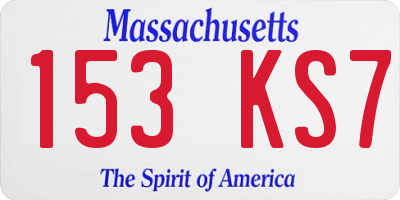 MA license plate 153KS7